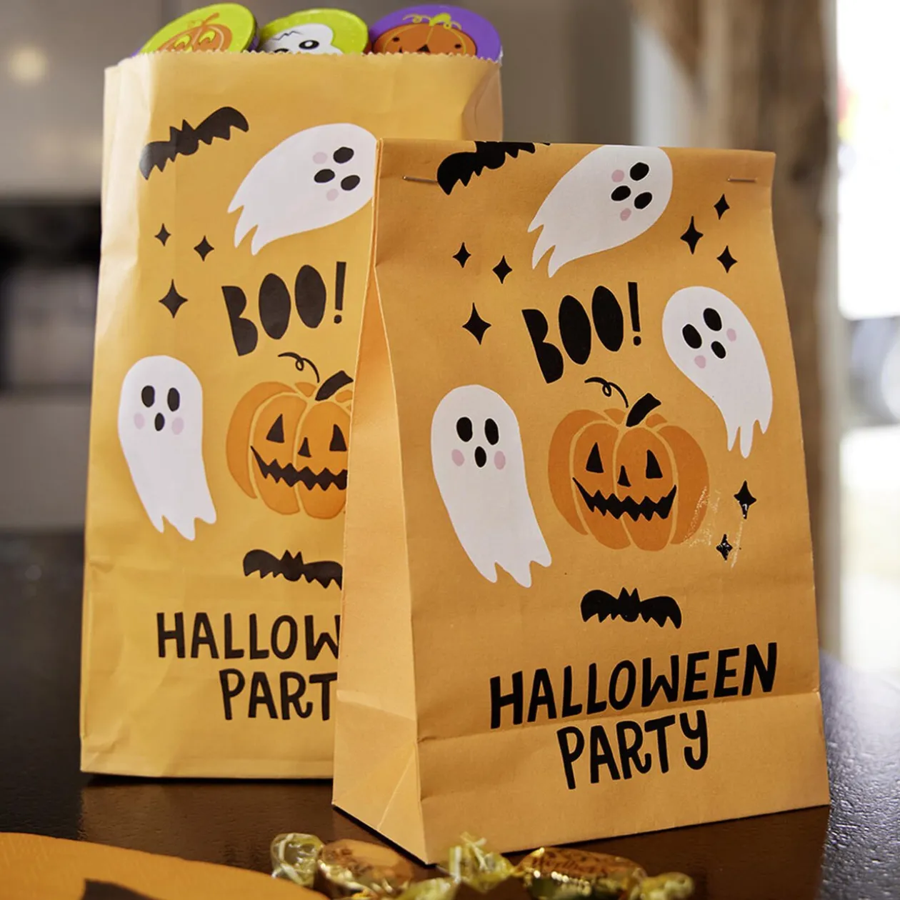 Sachet en papier décor Halloween x10