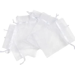 Sachet pour dragées en organza blanc x 6