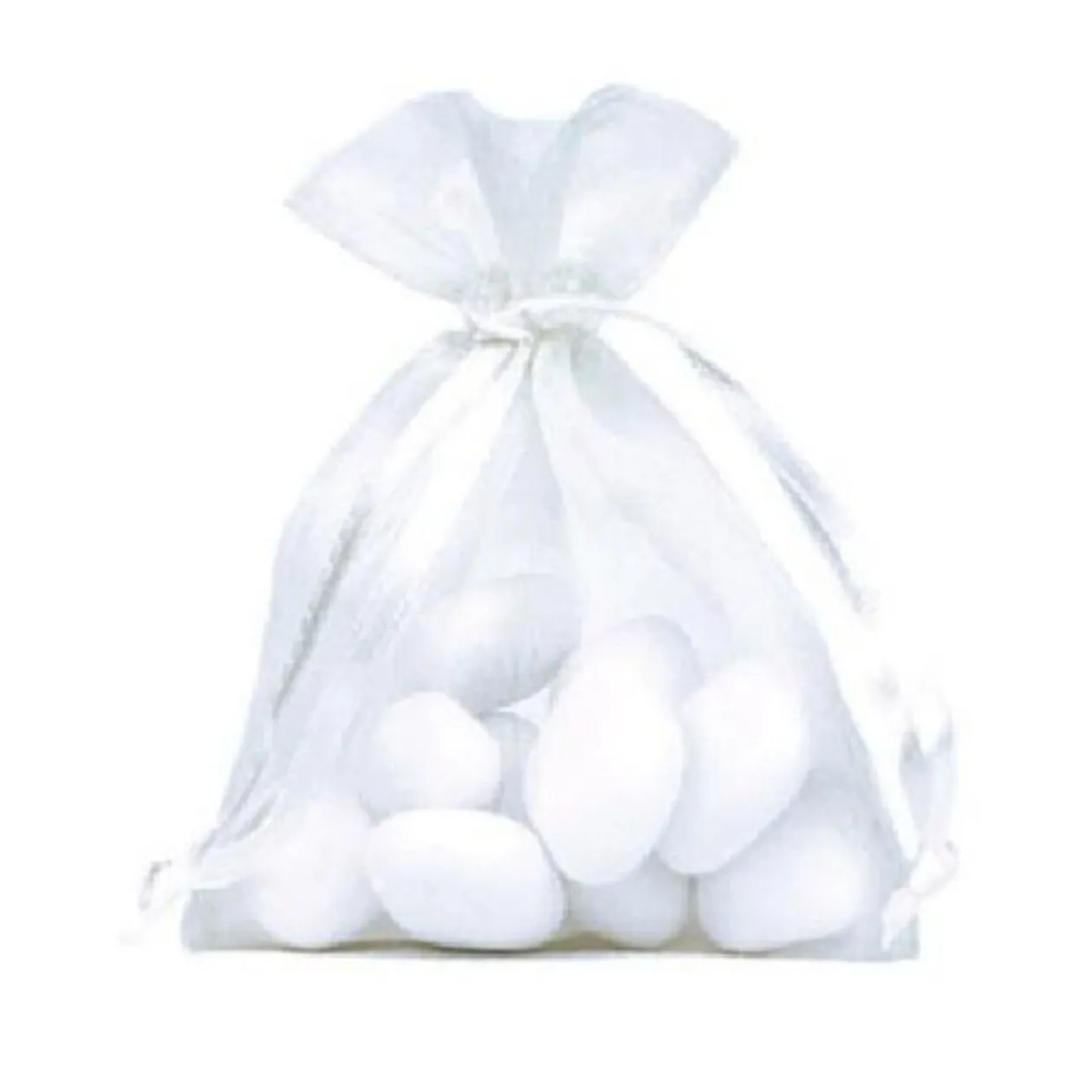 Sachet pour dragées organza blanc x6