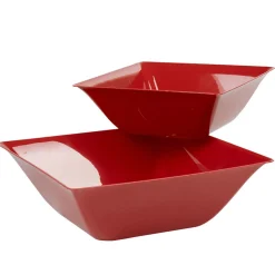 Saladier plastique rouge x2