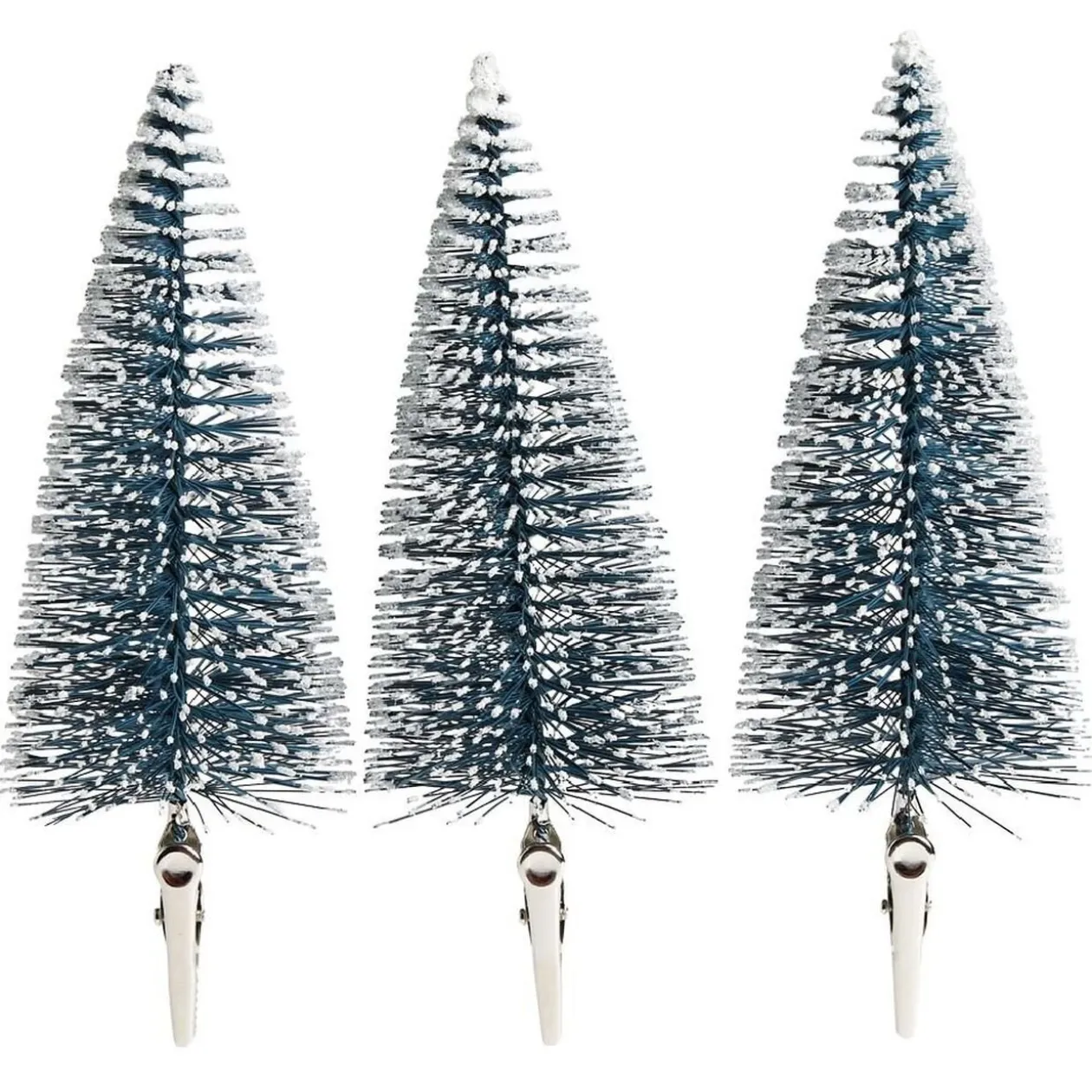 Sapin à clipser argenté ou bleu Ø5xH14cm x3