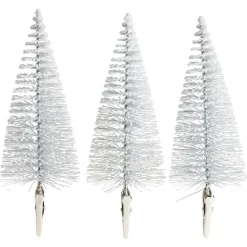 Sapin à clipser argenté ou bleu Ø5xH14cm x3