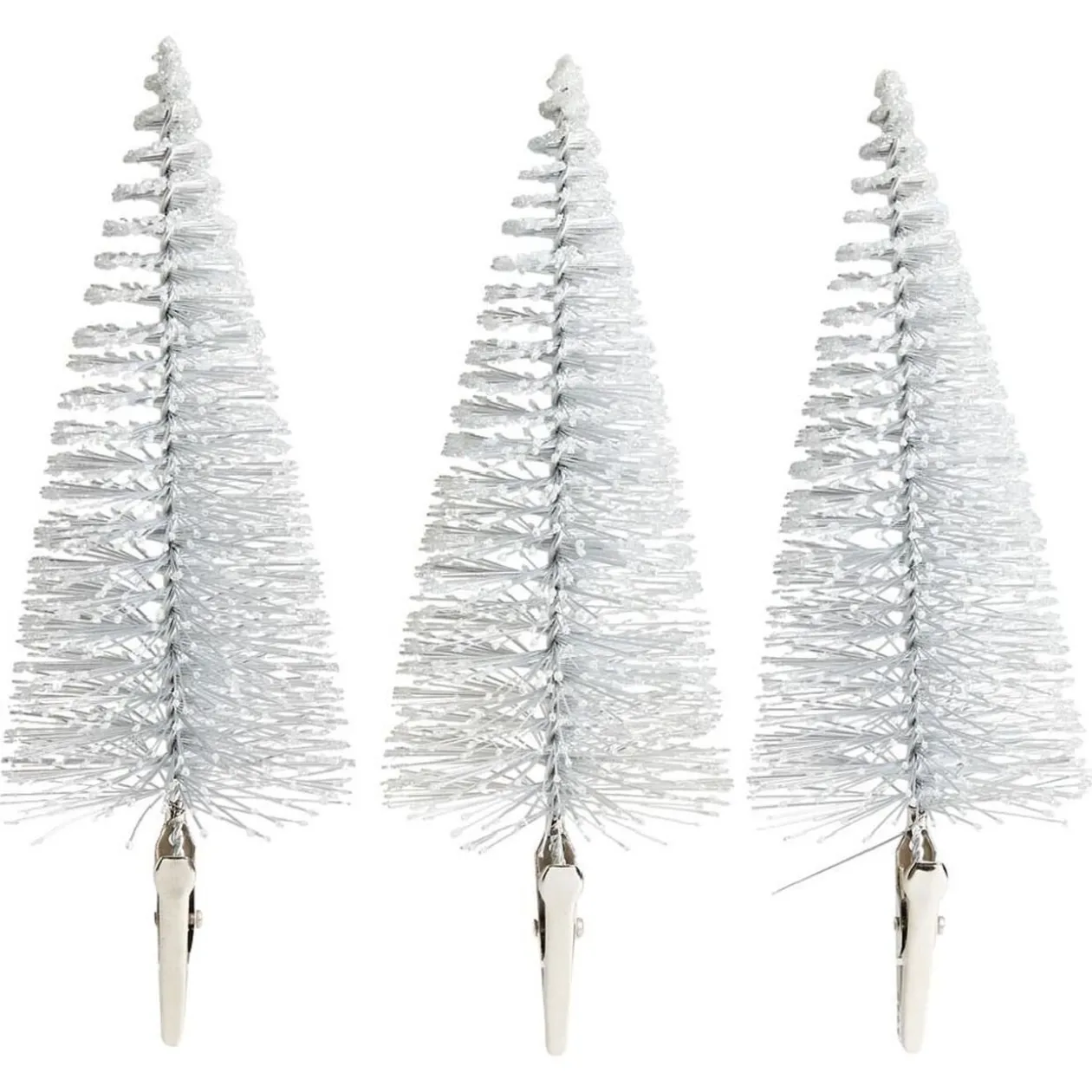 Sapin à clipser argenté ou bleu Ø5xH14cm x3