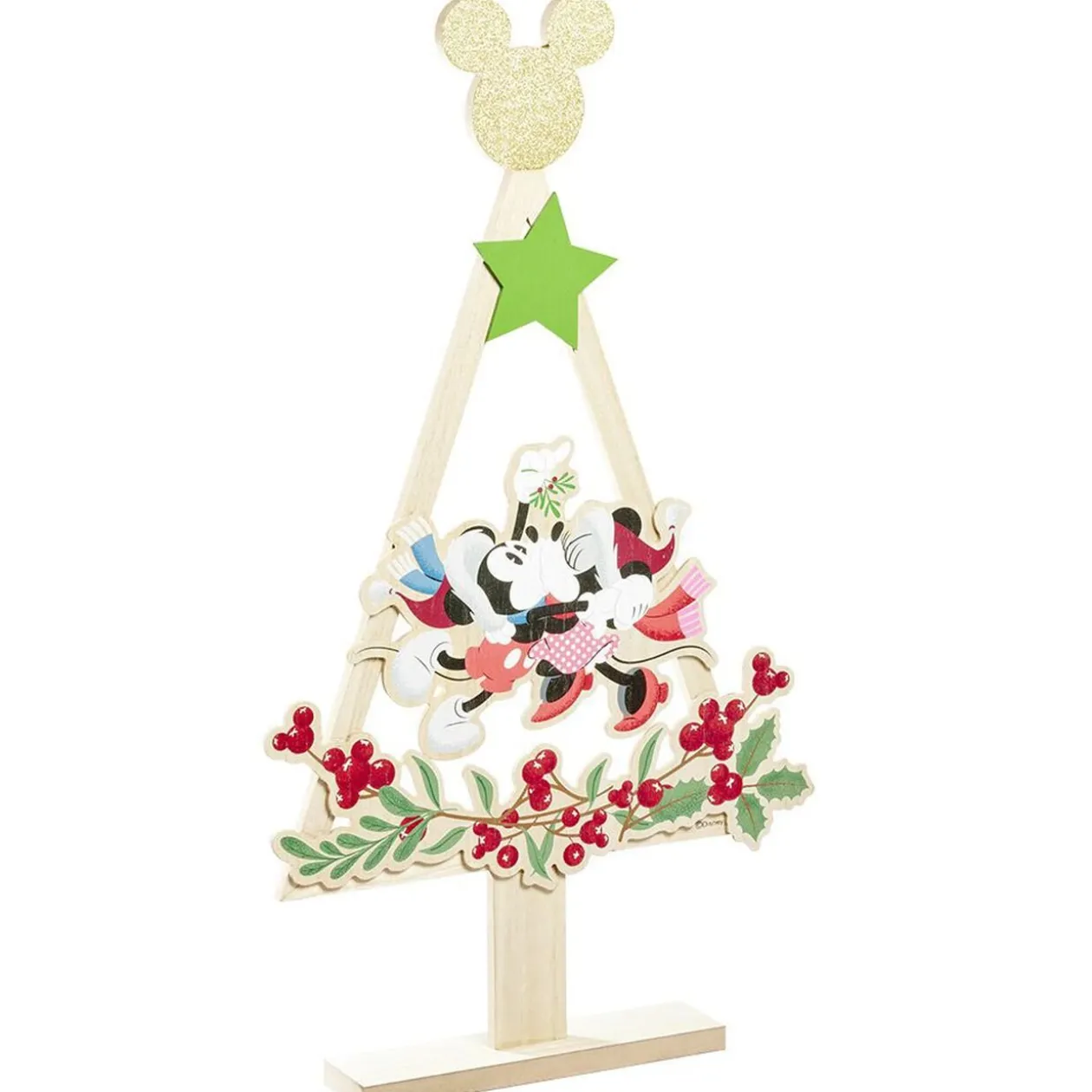 Sapin à poser en bois Mickey et Minnie H68,5cm