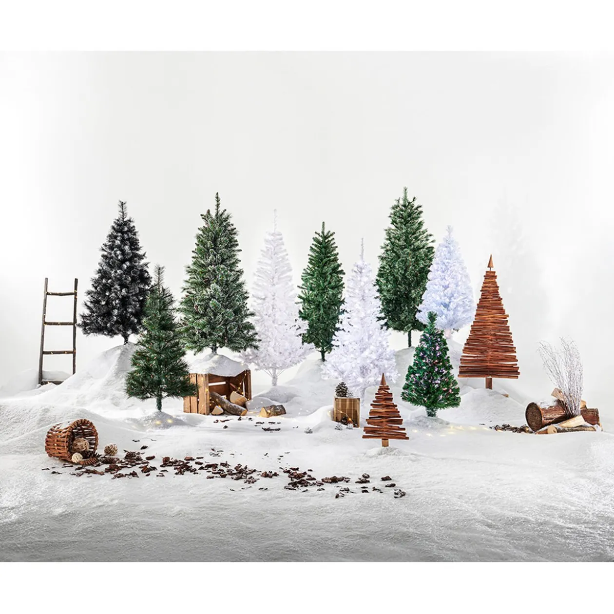 Sapin artificiel blanc 368 branches Ø93xH180cm