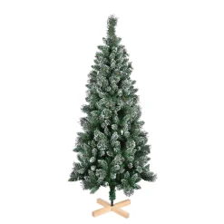 Sapin artificiel effet enneigé pied en bois 502 branches Ø86xH180cm