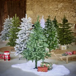 Sapin artificiel effet enneigé pied en bois 502 branches Ø86xH180cm