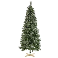 Sapin artificiel effet enneigé pied en bois 698 branches Ø95xH210cm