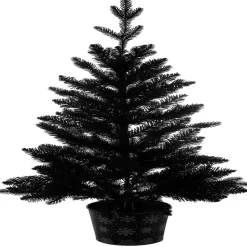 Sapin artificiel pot métal motif flocon rouge et blanc 258 branches Ø55xH100cm