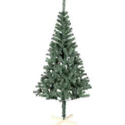 Sapin artificiel vert 400 branches pied bois Ø100xH180cm