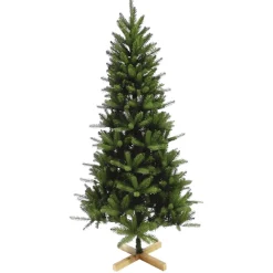 Sapin artificiel vert 786 branches pied bois H.180 cm