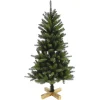 Sapin artificiel vert pied bois H.120 cm
