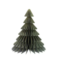 Sapin 3D à poser en papier certifié FSC® vert et doré H21,5cm