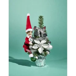 Sapin décor argenté H36cm