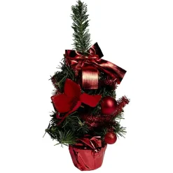 Sapin décor rouge H36cm
