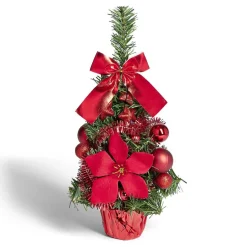 Sapin décor rouge H36cm