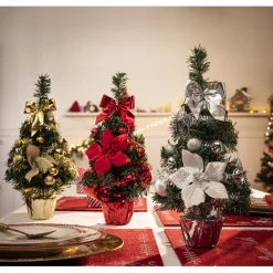 Sapin décor rouge H36cm