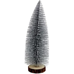 Sapin décoratif à poser argenté ou bleu Ø9xH24cm