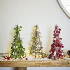 Sapin de Noël à poser avec étoiles H38cm - 3 modèles