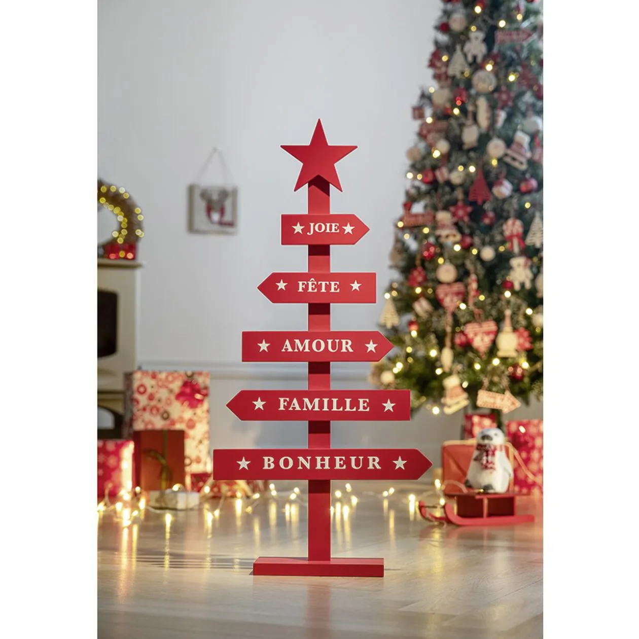 Sapin de Noël à poser en bois