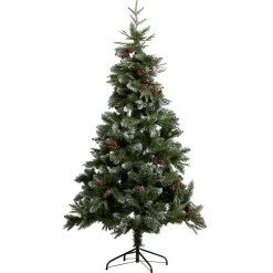 Sapin de Noël artificiel floqué neige avec pomme de pin H180cm