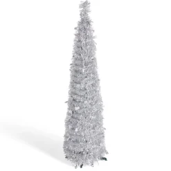 Sapin de Noël artificiel POP UP argenté Ø30xH120cm