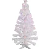 Sapin de Noël blanc fibre optique multicolore h 120 cm