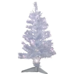 Sapin de Noël blanc fibre optique h 90 cm