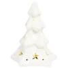 Sapin de Noël lumineux et musical 1LED céramique blanc H16cm