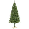 Sapin de Noël vert effet touffu avec pied en bois H210 cm
