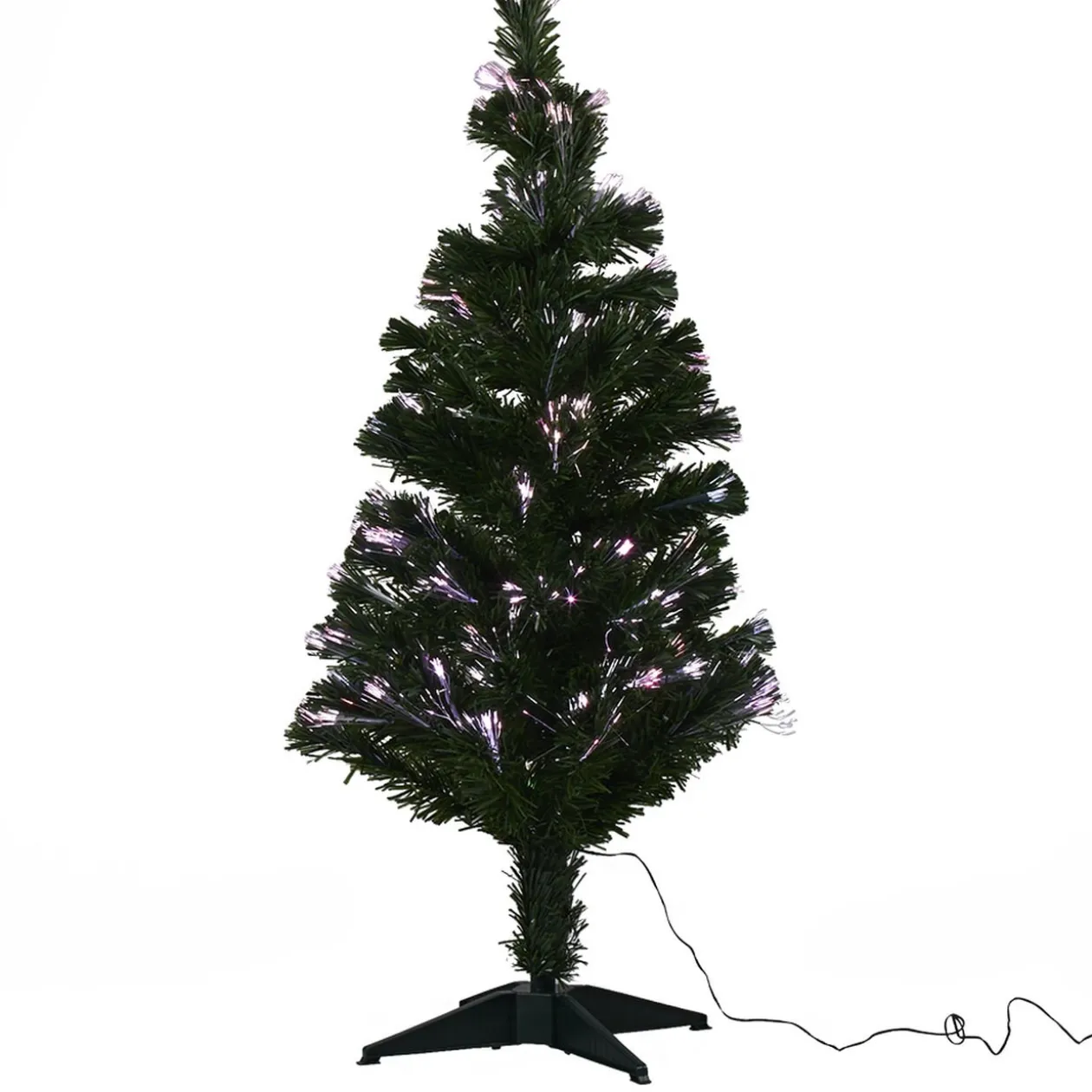 Sapin de Noël vert fibre optique h 120 cm