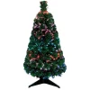 Sapin de Noël vert fibre optique h 90 cm