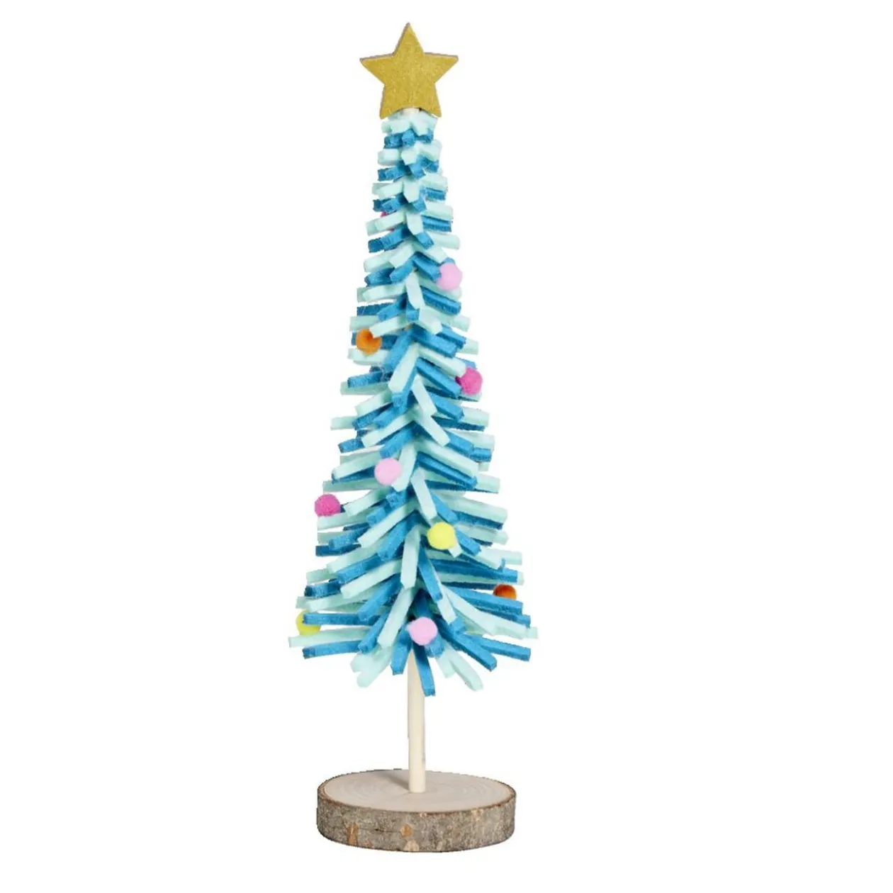 Sapin en feutrine et bois à poser H25cm - 4 modèles