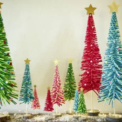 Sapin en feutrine et bois à poser H90cm - 4 modèles