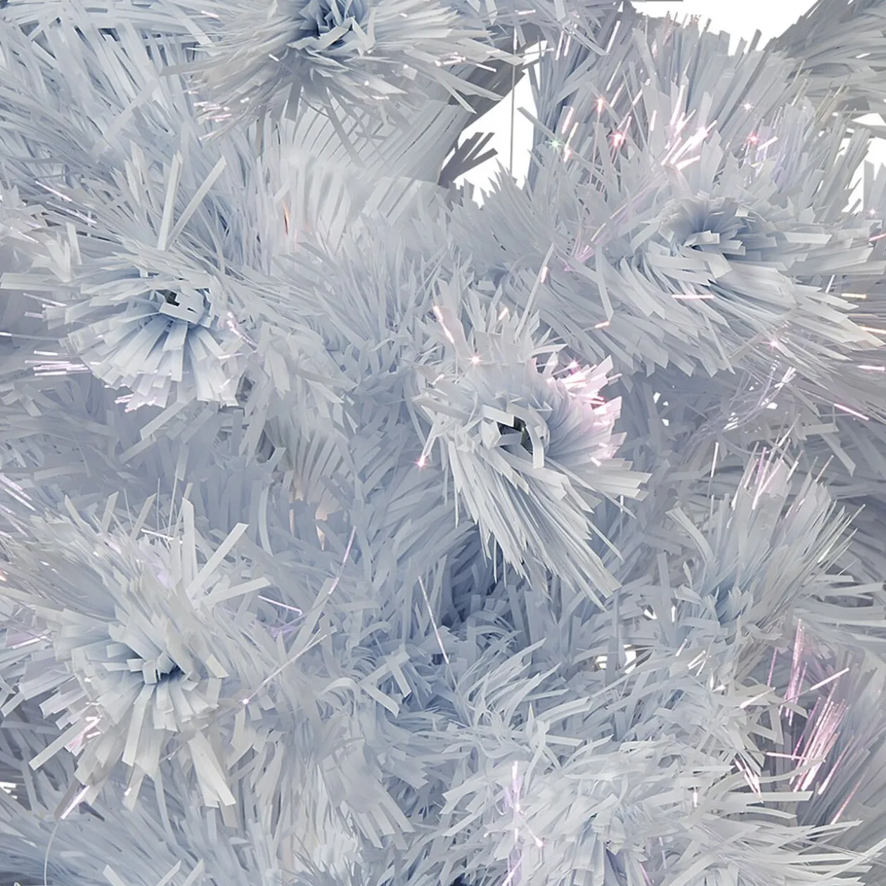 Sapin Noël Blanc en fibre optique 24 Led Multicolore H150 cm