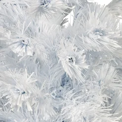 Sapin Noël Blanc en fibre optique 24 Led Multicolore H150 cm