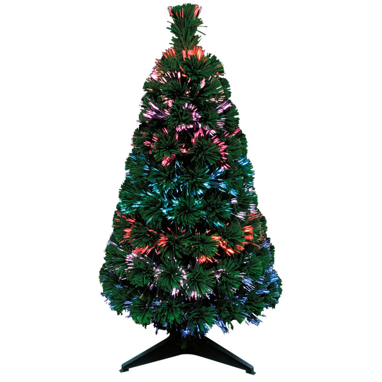 Sapin vert fibre optique 12 LED intérieur H90 cm