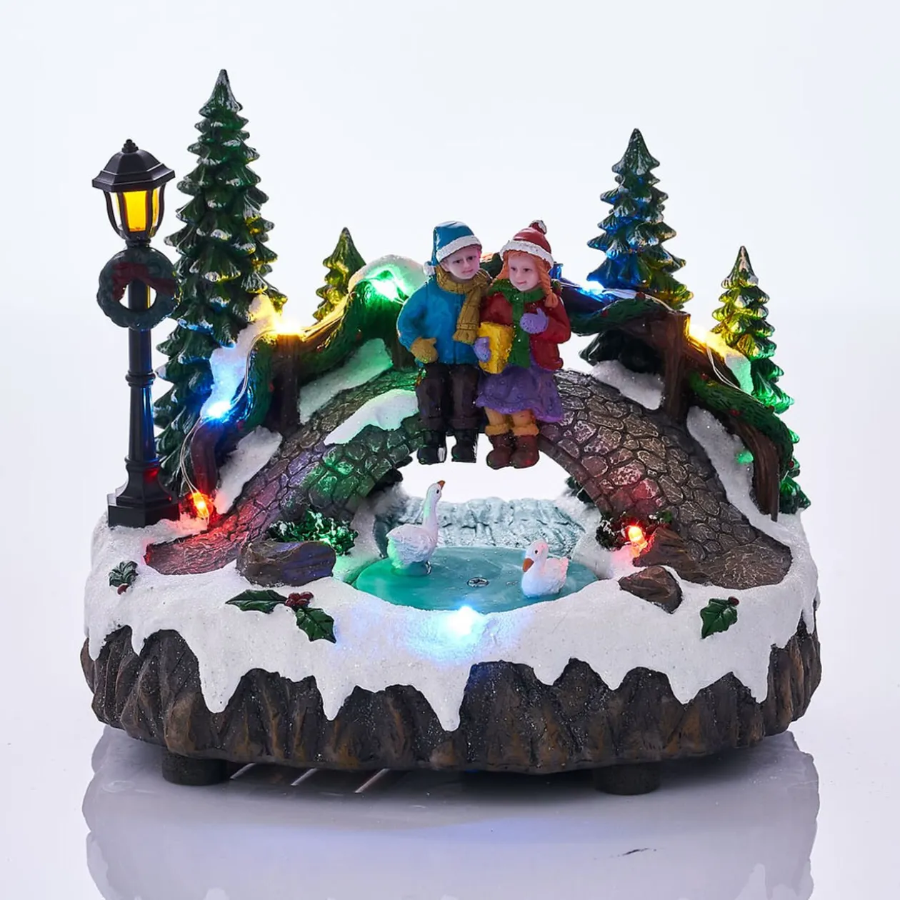 Scène animée couple sur le pont 4 LED