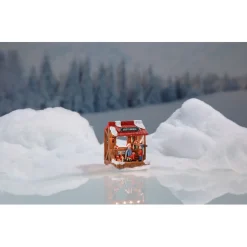Scène de Noël lumineuse 3 LED stand marrons grillés