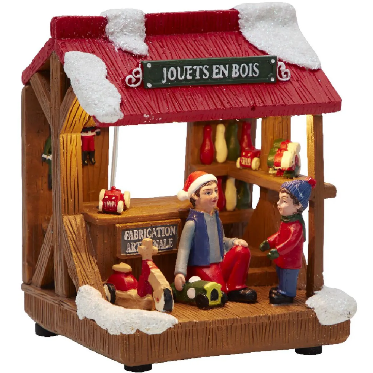 Scène de Noël lumineuse 3 LED stand marrons grillés