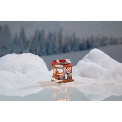 Scène de Noël lumineuse 3 LED stand de ski patin raquette