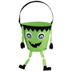 Seau à bonbons en feutrine Halloween orange noir violet ou vert
