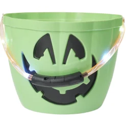 Seau à bonbons Halloween avec anse lumineuse à LED