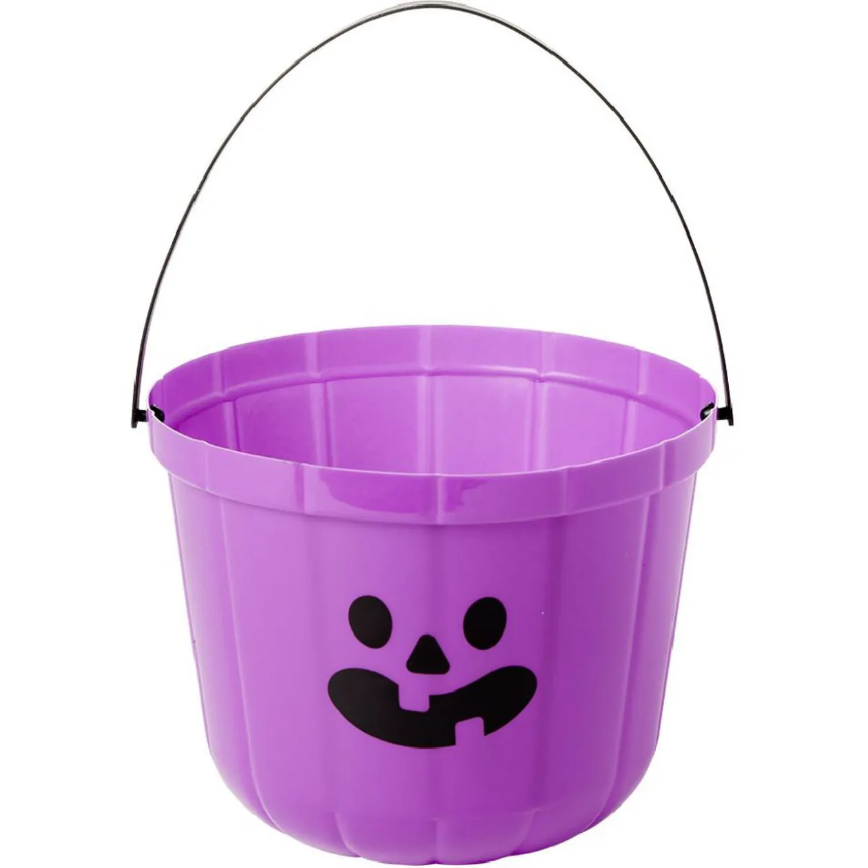 Seau à bonbons Halloween imprimé citrouille blanc et noir