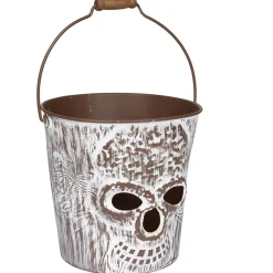 Seau tête de mort Halloween avec anse