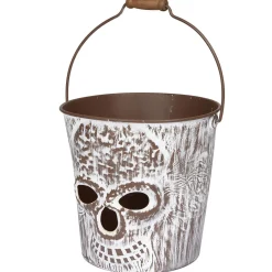 Seau tête de mort Halloween avec anse