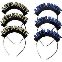 Serre-tête avec inscription LET'S PARTY gris argenté