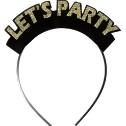 Serre-tête avec inscription LET'S PARTY gris argenté