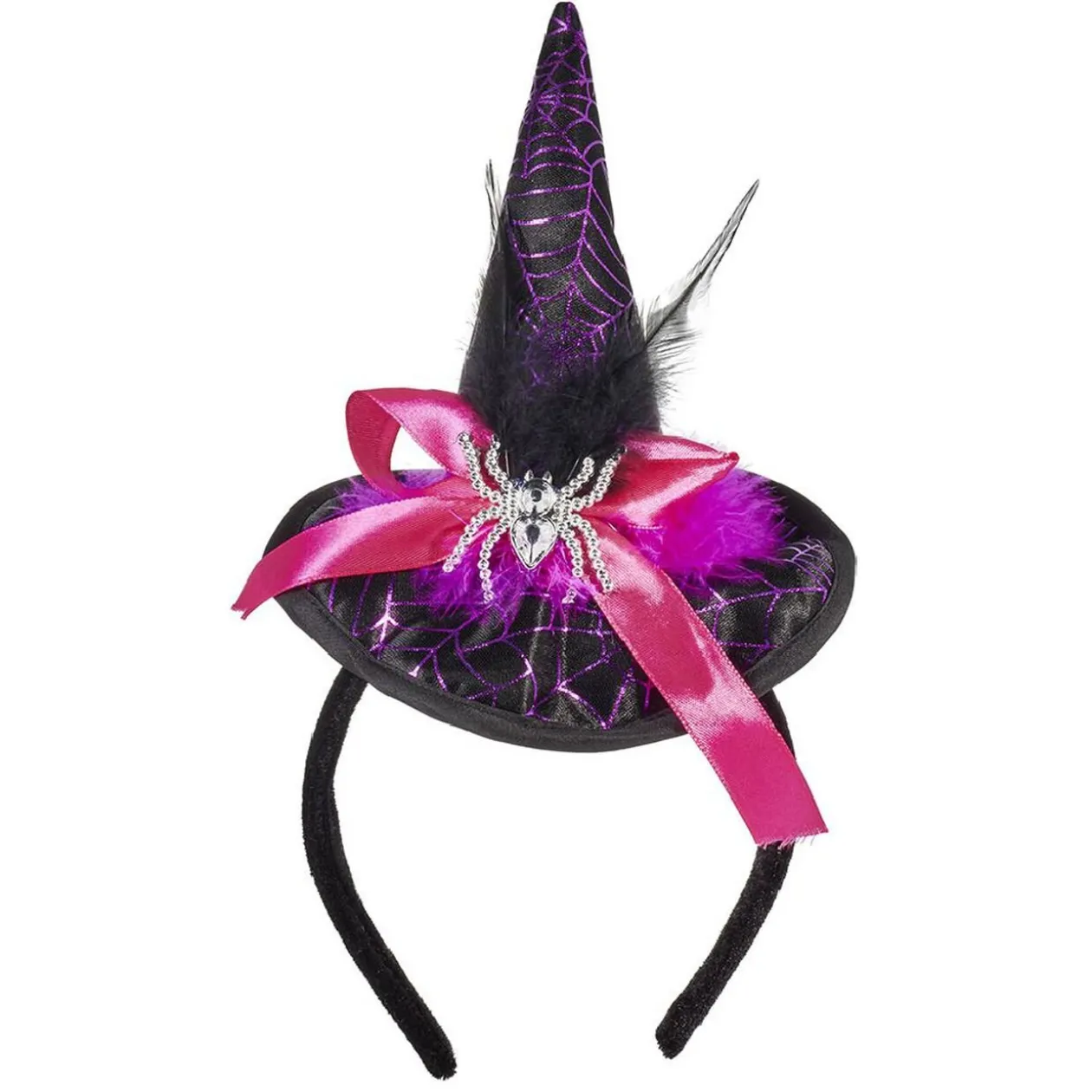 Serre-tête chapeau noir sorcière enfant