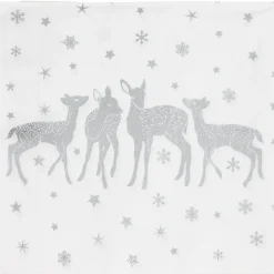 Serviette argent&blanc papier x20